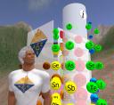 Hiro Sheridan with 3-D Periodic Table